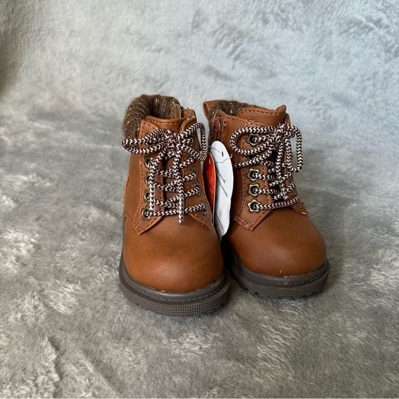 Wonder Nation Hiker Boots Baby Toddler Girls Size 2 Brown‎ Side Zip Booties - Picture 2 of 9